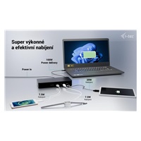 i-tec Universal Intelligent Dual Display Docking Station, Power Delivery 100W