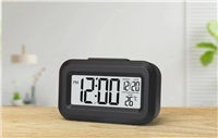 WG - Budík s vnitřním teploměrem WG DigiTherm Alarm, černá