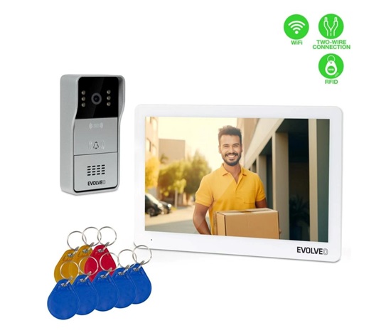 EVOLVEO DoorPhone 10-2W - 2 drátový videotelefon s aplikací 32GB pamětí