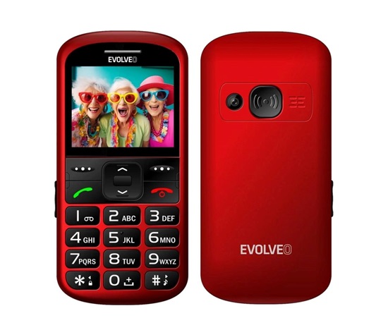 EVOLVEO EasyPhone XS, mobilní telefon pro seniory, červená