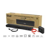 Club3D Dokovací stanice USB-C 12v1, 2xHDMI, 1xDP, 2xUSB-C, 3xUSB, 1xRJ45, 1x3.5mm, černá