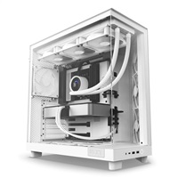 NZXT skříň H6 Flow dvoukomorová / MidT / 3x120mm fan / 2xUSB 3.2 / USB-C / prosklená bočnice i čelo / bílá