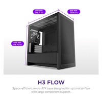 NZXT skříň H3 Flow / microATX / 1x120mm / USB / USB-C / černá