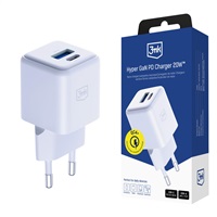 3mk síťová nabíječka Hyper GaN Charger 20W, bílá