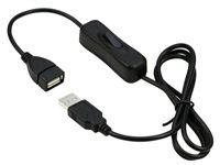 PREMIUMCORD Prodlužovací kabel USB 2.0 s vypínačem, 1m, černá
