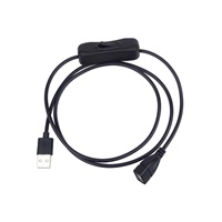 PREMIUMCORD Prodlužovací kabel USB 2.0 s vypínačem, 1m, černá