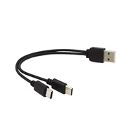 PREMIUMCORD Nabíjecí kabel USB 2.0, 2xUSB-C na USB, 15cm, černá