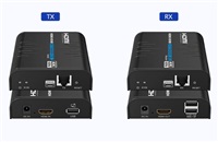 PREMIUMCORD HDMI extender na 120m přes LAN, 4K@60Hz, přes IP, černá