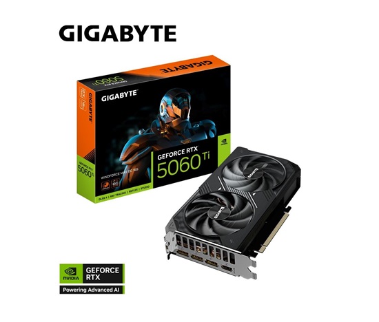 GIGABYTE VGA NVIDIA GeForce RTX 5060 Ti WINDFORCE MAX OC 16G, 16G GDDR7, 3xDP, 1xHDMI