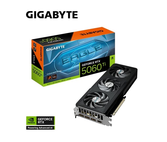 GIGABYTE VGA NVIDIA GeForce RTX 5060 Ti EAGLE MAX OC 8G, 8G GDDR7, 3xDP, 1xHDMI