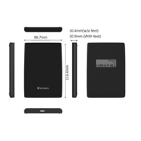 VERBATIM externí SSD 256GB Store'n'Go Slim Portable USB 3.0, USB-A/USB-C, černá