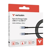 VERBATIM Kabel USB-C Sync & Charge, 100W, 120cm