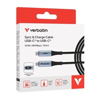 VERBATIM Kabel USB-C Sync & Charge, 100W, s displejem, 120cm