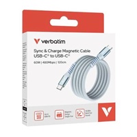 VERBATIM Kabel USB-C Sync & Charge, 60W, Magnetický, 120cm, modrá