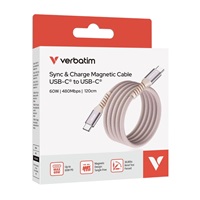 VERBATIM Kabel USB-C Sync & Charge, 60W, Magnetický, 120cm, růžová