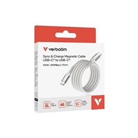 VERBATIM Kabel USB-C Sync & Charge, 100W, Magnetický, 120cm, šedá