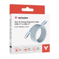 VERBATIM Kabel USB-C Sync & Charge, 100W, Magnetický, 120cm, modrá