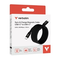 VERBATIM Kabel USB-C Sync & Charge, 60W, Magnetický, 120cm, černá