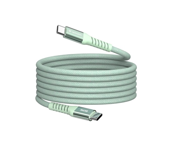 VERBATIM Kabel USB-C Sync & Charge, 60W, Magnetický, 120cm, zelená