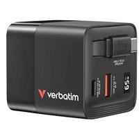 VERBATIM GaN Nabíječka do sítě, S kabelem, USB-C, USB-A, černá