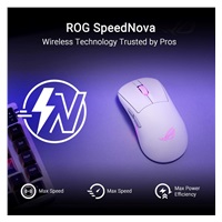 ASUS myš ROG Keris II Origin, bezdrátová herní myš, bílá