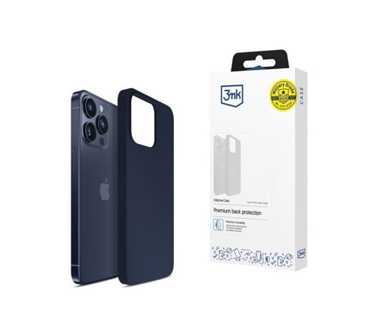 3mk ochranný kryt Silicone Case pro Apple iPhone 15 Pro   Dark Navy
