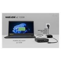 i-tec USB-C Dual HDMI Docking Station, Power Delivery 100W