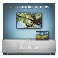 AXAGON HMC-CUB83X2, USB 10Gbps hub, 2x USB-A, USB-C, HDMI & DP 4k/144Hz, RJ-45 GLAN, PD 100W, kábel USB-C 15cm