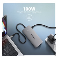 AXAGON HMC-CUB83X2, USB 10Gbps hub, 2x USB-A, USB-C, HDMI & DP 4k/144Hz, RJ-45 GLAN, PD 100W, kábel USB-C 15cm