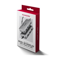AXAGON HMC-CUB83X2, USB 10Gbps hub, 2x USB-A, USB-C, HDMI & DP 4k/144Hz, RJ-45 GLAN, PD 100W, kábel USB-C 15cm