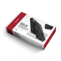 AXAGON HMC-DL-KVM, DisplayLink dokovacia stanica, USB 10Gbps, HDMI + DP 4K/60Hz, RJ-45, SD/microSD, audio, PD 100 W, KVM
