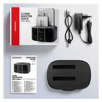 AXAGON ADSA-SC, USB-C 5Gbps dokovacia stanica pre 2× SATA 6G 2.5"/3.5" SSD/HDD s funkciou klonovania