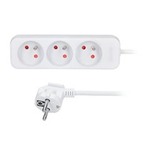 Solight prodlužovací přívod 3m, 3 zásuvky, 16A/3680W, PVC, bílý
