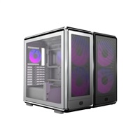 Cooler Master case MasterFrame 600 Mesh Silver ARGB, Průhledná bočnice, ATX, 2x 200mm ARGB Fan, 1x 120mm ARGB Fan, Šedá