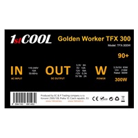 1stCOOL Zdroj Golden Worker TFX 300 88+, 300W, TFX, černá