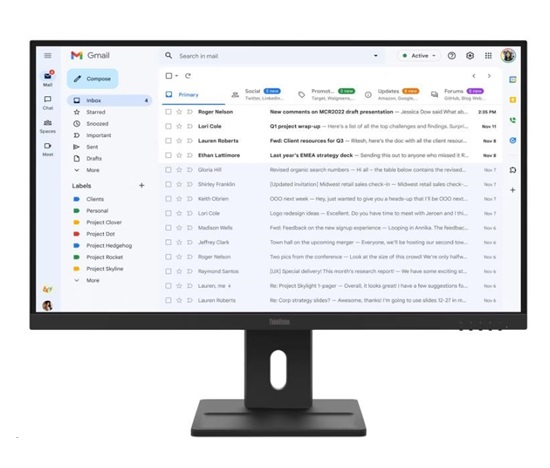 LENOVO LCD E27-40 - 27",IPS,16:9,1920x1080,100Hz,300cd/m2,1500:1,4ms(GtG),VGA,DP,HDMI,Pivot,repro