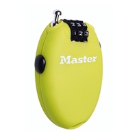 Master Lock Zatahovací kabelový zámek 4603EURD  - zelený