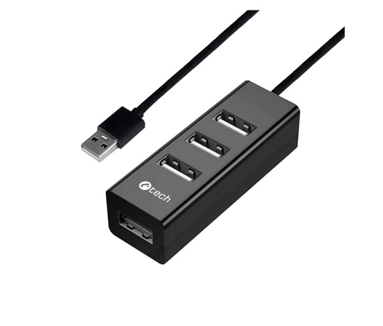 C-TECH USB Hub UHB-U2, 4x USB, černá