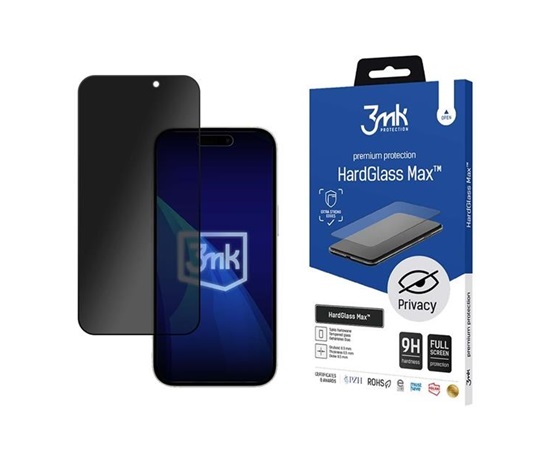 3mk tvrzené sklo HardGlass Max Privacy Black pro Apple iPhone 16 Pro