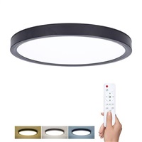 Solight LED osvětlení s dálkovým ovladačem Estela Black, 60W, 4500lm, 50cm, změna chromatičnosti, stmívatelné