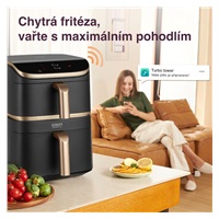 BAZAR - Cosori Turbo Tower Pro chytrá horkovzdušná fritéza 10,8l černá - Poškozený obal (Komplet)