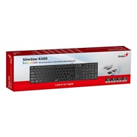 GENIUS Klávesnice Slimstar K500 Education, Bez písmen, Drátová USB, černá