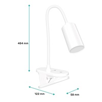 CONNECT IT Stolní LED lampa CLIP 2 s klipem, bílá