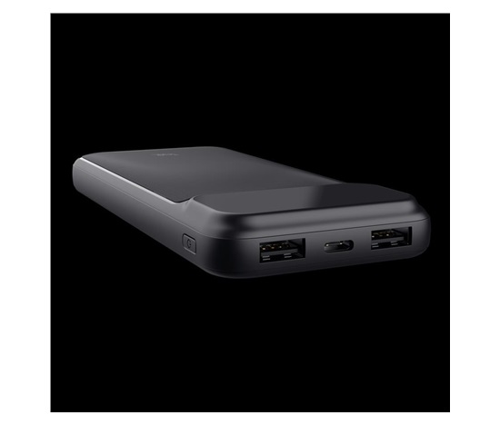 TRUST Powerbanka Avala, 10000 mAh, 1xUSB-C + 2xUSB, černá