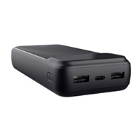 TRUST Powerbanka Avala, 20000 mAh, 1xUSB-C + 2xUSB, černá