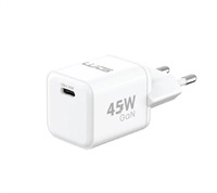 WG - Síťová nabíječka GaN 1x USB-C, PD PPS 45W, bílá