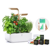 Véritable CONNECT - Smart automatický květináč s regulací osvětlení, bílá-champagne + 4 bylinkové náplně