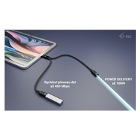 i-tec USB-C Cable Splitter Audio/Data, Power Delivery 100W