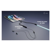 i-tec USB-C Cable Splitter Audio/Data, Power Delivery 100W