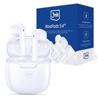 3mk bezdrátová stereo sluchátka MovePods 5.4, stereo, nabíjecí pouzdro, bílá